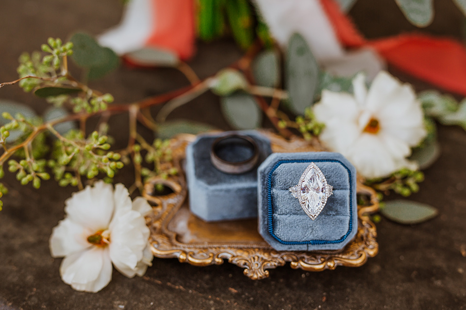  a dreamy whimsical wedding at a castle venue with the groom in a green velvet coat and the bride in a ballgown – ring 