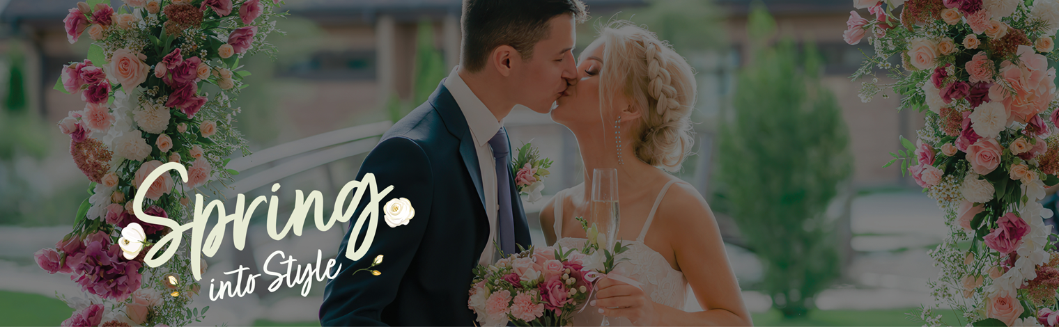 Bride and groom kissing